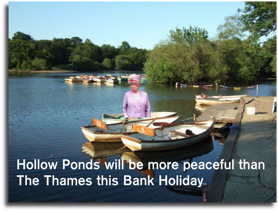 The Queen apparently on Hollow Pond boats 'Hollow Ponds will be more peaceful than The Thames this Bank Holiday