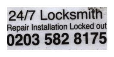 Sticker from burglars posing as locksmiths